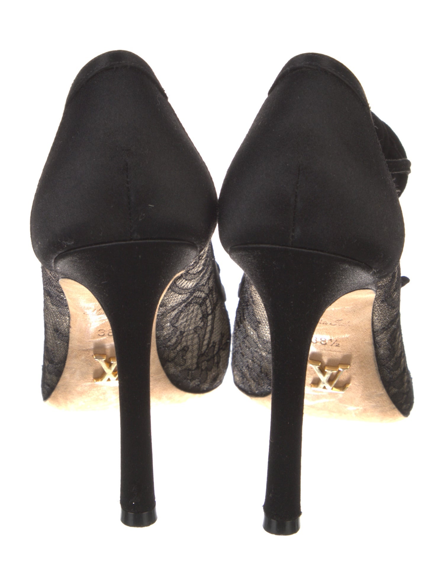 Louis Vuitton Satin Crystal Embellishments Pumps